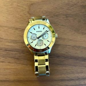Fossil gold watch.